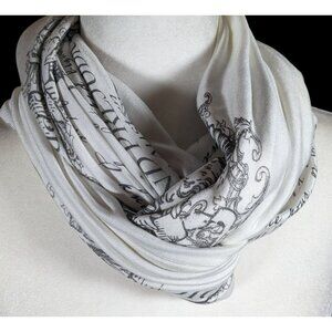 Pride And Prejudice By Jane Austen White And Grey Book Infinity Scarf